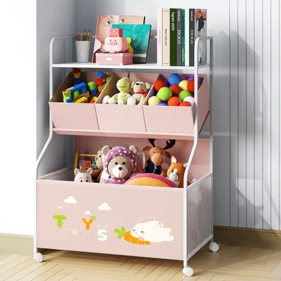 Toy Storage Organizer with Wheels - 3-Tier Kids Large Toy Box, Toy Chest Stor... - Image 1 of 4