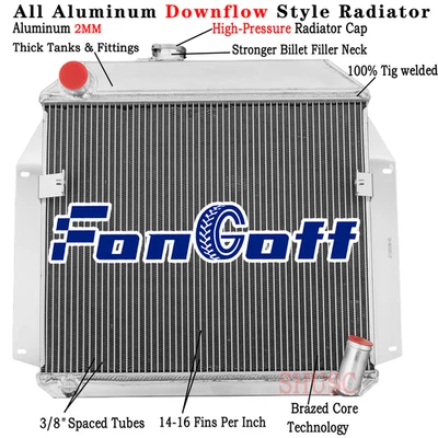 5556 3-Row Radiator For 1955-1956 Plymouth Belvedere Fury Plaza Savoy 3.8L L6 - Image 1 of 4