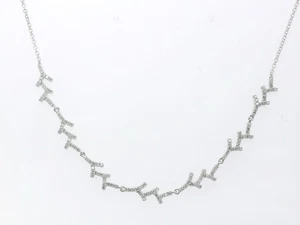 White gold Natural diamond necklace .34ct 14k size-18" - Picture 1 of 6