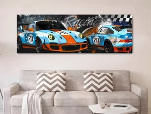 Tableau racing 911 Gulf, décoration voiture de course, art graphique, le mans - Imagen 1 de 3