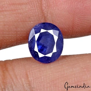 Natürlicher 3,50 kt Ceylon blauer Saphir Ovalschliff lose Ringgröße zertifiziert Edelsteine - Bild 1 von 9