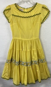 Vestido Western Rockabilly Swing Dance Vintage Años 60 Kate Shorer Amarillo Raro Talla XS - Imagen 1 de 13