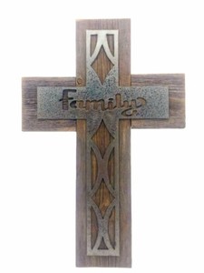 Urban Farmhouse Cross "FAMILY" Custom Handmade In USA Rustic Wall Decor