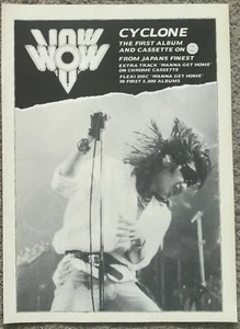 VOW WOW - CYCLONE 1986 Full page UK magazine ad - Picture 1 of 1