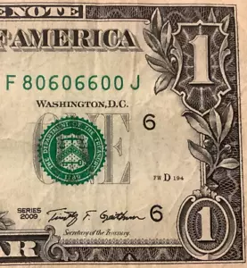 Flipper Trinary 860 ☆ 80606600 ☆ Billete de un dólar par número de serie elegante - Imagen 1 de 5