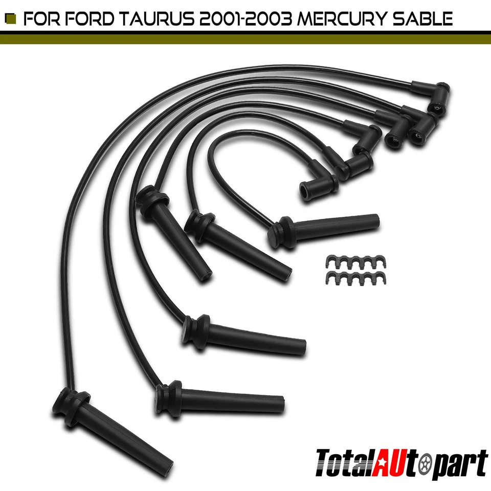 6x Conjuntos de Fios de Vela de Ignição para Ford Taurus 2001 2002 2003 Mercury Sable 3.0L 8mm - Imagem 1 de 4