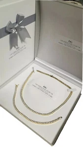 Collar Tenis 3mm Acabado Oro Amarillo Creado Diamante Pulsera Regalo Idea - Imagen 1 de 7