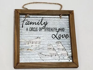 Farmhouse Wall Art Plaque Our Family is a Circle of Strength and Love - Picture 1 of 3
