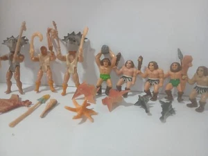 8 Vintage 1988 Kenner Bone Age Caveman Action Figures & Weapons Lot - Awesome! - Picture 1 of 12
