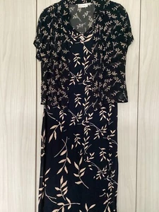 Vintage midi dress & over shirt by Charlotte Halton size XL (16/18) Black/gold - Picture 1 of 6