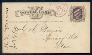 ESTACIÓN G PHILAD 1879. & GRID de lujo cancelar en púrpura en tarjeta de 1¢, en muy buen estado - Imagen 1 de 1