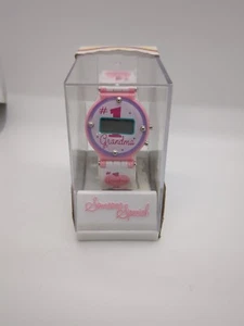 Vintage Delta Impex Watch Corp. Quartz Wrist Watch #1 Grandma Floral Band Pink W - Picture 1 of 9