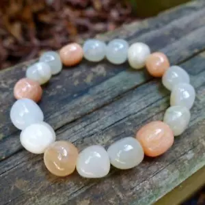 Moonstone Stone Tumbled Bracelet Reiki Yoga Gift Crystal Natural Gemstone - Picture 1 of 3