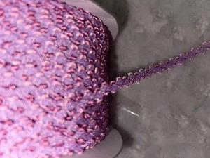 Lote 14 yardas Rosebud Rosa Lavanda Rosa Ric Rac Pluma Ribete 1/4" Ancho - Imagen 1 de 2