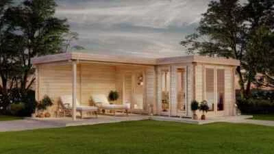 Sauna Gartensauna FinnTherm Quinta ISO Außensauna Holz Wärmekabine 520 x 720 cm - Bild 1 von 4