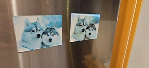 2x 3D Magnet zwei Wölfe,  gebraucht, TOP Zustand, 9x 7 cm - Bild 1 von 1