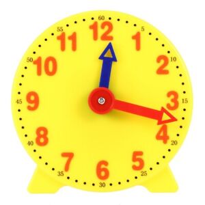 4 Inch Student Learning Clock Time Model Teacher Gear Clock 12/24 Hour School Le
