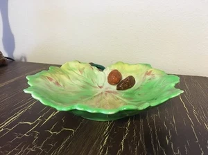Vintage Carlton Ware Art Deco Green Leaf Fruit Nut Bowl Rd No 725811 c1925-1970  - Picture 1 of 5