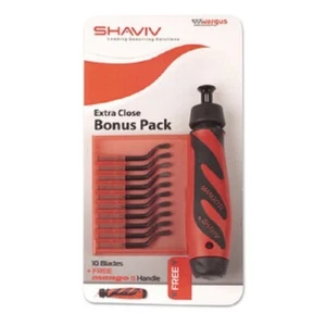 (10) CUCHILLAS DE DESBARBADO E100 SHAVIV CON MANGO GRATUITO MANGO II ALCANCE CERCANO (29250) - Imagen 1 de 1