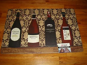 Anti Fatigue Chef Gear Kitchen Floor Mat Rug 24x36 WINE Bottles MERLOT Damask - Picture 1 of 2