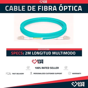 Cable/Latiguillo de Fibra Óptica LC UPC a LC UPC 2 Metros OM3 Multimodo - Picture 1 of 7