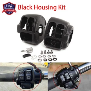 Chrome Switch Housing Cover+Hand Control Button Cap For Harley Softail Sportster - Bild 1 von 12