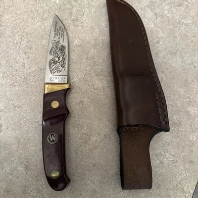 复古 Schrade 美国 PH1 刀/鞘 NRA - 保持和熊臂的权利 — 第 1/4 张图片