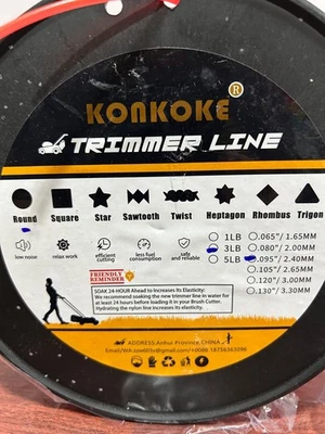 Línea de recortadora 095, cuerda para comedor de malezas 095, cuerda Weed Wacker de 0,095", comercial G Foto 1 de 4