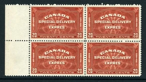 CANADA Scott E4 - NH - BLK of 4 - 20¢ Henna Brown Special Delivery (.016) - Picture 1 of 2