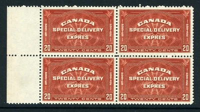 CANADA Scott E4 - NH - BLK of 4 - 20¢ Henna Brown Special Delivery (.016) - Image 1 of 2