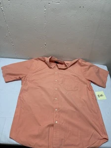 Eddie Bauer Mens Short Sleeve Button Down Shirt Mens Size Tall Large Peach - Picture 1 of 10