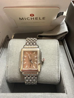 Michele Deco 33mm Silver Stainless Steel Case with Silver Stainless Steel Strap  - Image 1 of 4