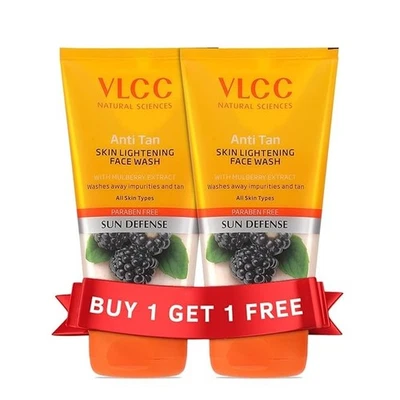 VLCC Anti Tan Skin Lightening Face Wash-150Ml X 2 (300Ml)| With Mulberry & Orang - Image 1 of 4
