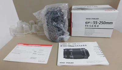 Canon EFS 55-250mm f/4-5.6 IS II Image Stabilizer Lens EOS Digital NEW Open box - Image 1 of 4