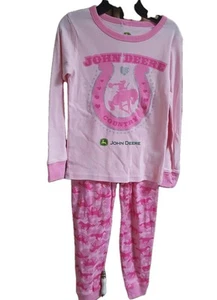 NWT  GIRLS 6X YOUTH KID JOHN DEERE Country PAJAMAS PJ SET horses JFS487PC - Picture 1 of 3