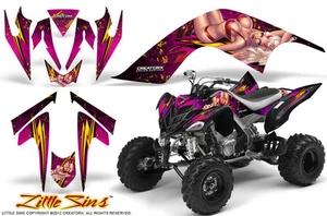YAMAHA RAPTOR 700 06-12 GRAPHICS KIT CREATORX DECALS LITTLE SINS PINK - Imagen 1 de 1