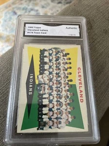 1960 Topps Indians TEAM CARD Checklist GMA Authentic ( Ink) #173 Cleveland - Picture 1 of 2