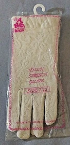 A.B.G. Kids Girls Nylon Stretch white lace gloves size 7-12 - Picture 1 of 3