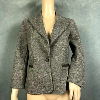 Max Mara Blazer Womens Size 42 Marled Brown Single Button Virgin Wool - Image 1 of 4