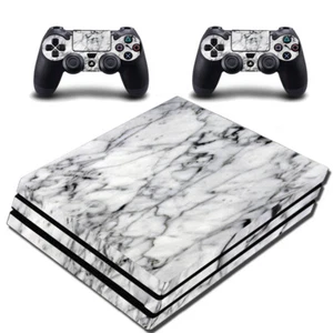 VWAQ PS4 Pro Marble Skin Cover Playstation 4 Pro White Wrap Decal  - Picture 1 of 2