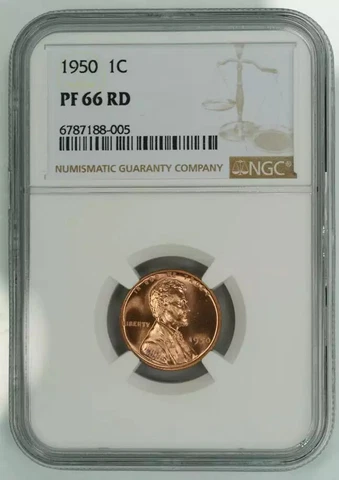 1950 PROOF LINCOLN WHEAT CENT PENNY 1C NGC CERTIFIED PF 66 RD RED (005) Cover