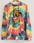 Scooby-Doo Hooded Sweatshirt Size Adult Large Rainbow Tie Dye Pullover