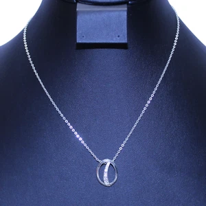 Collar Avon Believe In Love Tono Plata Colgante Ovalado Elegante Delicado Simple - Imagen 1 de 6