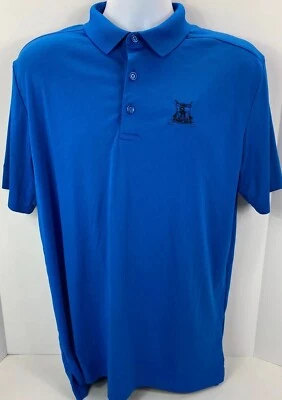 Callaway Mens Lg Short Sleeve Polo Golf Shirt Opti Dri Fit Blue Sunset Hills CC - Image 1 of 4