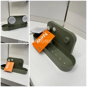 Ikea ÖBONÄS Wall shelf with suction cup, gray-green, 11 " For Bath Or Kitchen - Picture 1 of 4