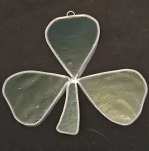 Green Shamrock Suncatcher 4" H X 4 5/8" W - Picture 1 of 4