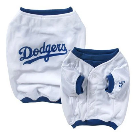 Sporty K9 MLB Los Angeles Dodgers Baseball Dog Jersey, White Cover