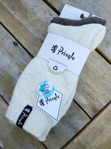 2 PAIRS : 7-11 PRINGLE Cream / Brown 30% Wool Walking Boot Mens SOCKS 40-46 - Picture 1 of 8
