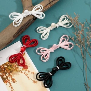 1 Pair of Beaded Faux Pearl Chinese Frog Button Closure Sewing button Fasteners - Picture 1 of 19