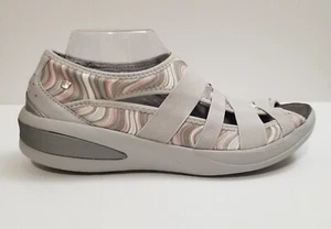 Bzees Shoes Womens Frill Loafer Flat Gray Slip On Breathable Strap Abstract 11 M - Picture 1 of 13